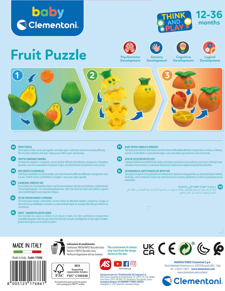 17686 Fruit Puzzle Early Years Activity Toys For 1 Year Old