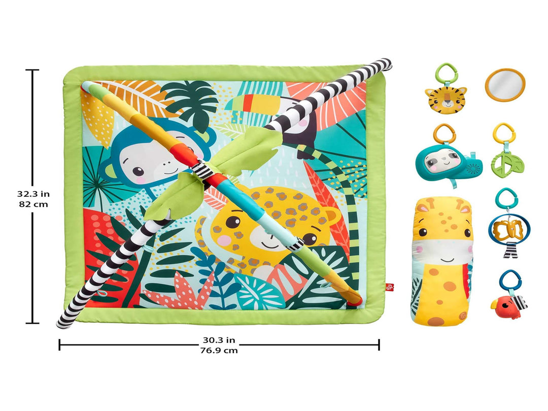 3-In-1 Rainforest Sensory Gym & Baby Play Mat