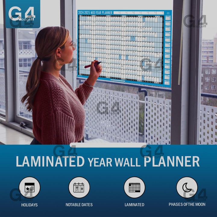 A1 Academic Mid-Year Planner 2024-2025 | 13-Month Calendar