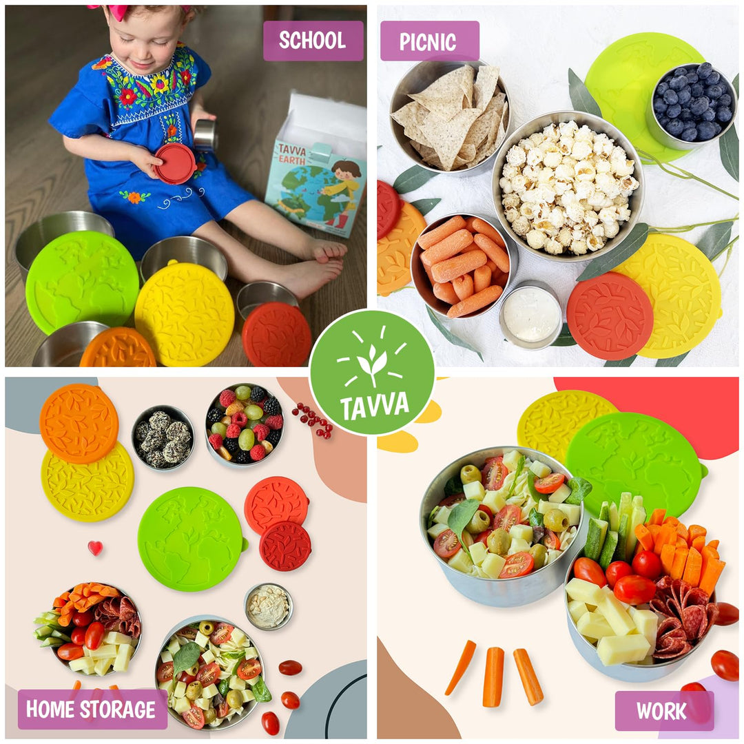 Kids Stainless Steel Lunch & Snack Containers Set