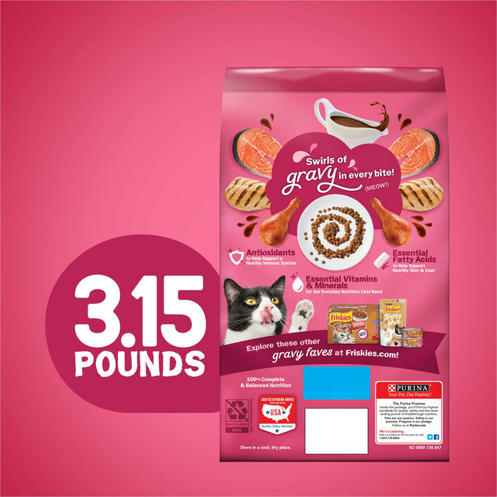 MELARQT Purina Friskies Gravy Swirlers Adult Dry Cat Food