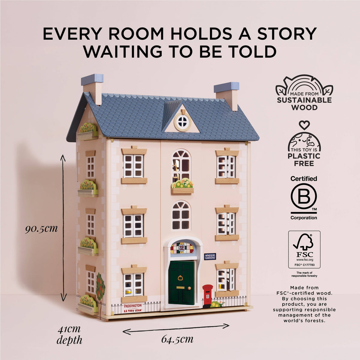 Le Toy Van Paddington wooden dolls house, photo 7 of 8