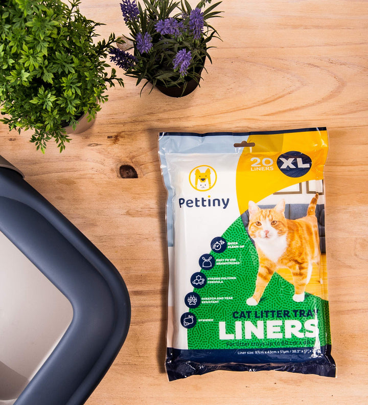 Pettiny 20 XL Cat Litter Tray Liners with Drawstrings Scratch Resistant Bags for Extra Large Litter Box