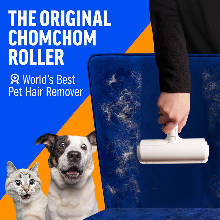 ChomChom Pet Hair Remover Roller - Reusable, Portable Cat and Dog Hair Remover and Scraper - Carpet Brush Hair Removal Tool - Animal Fur Lint Remover for Carpet, Clothes, Furniture, Car and Bedding