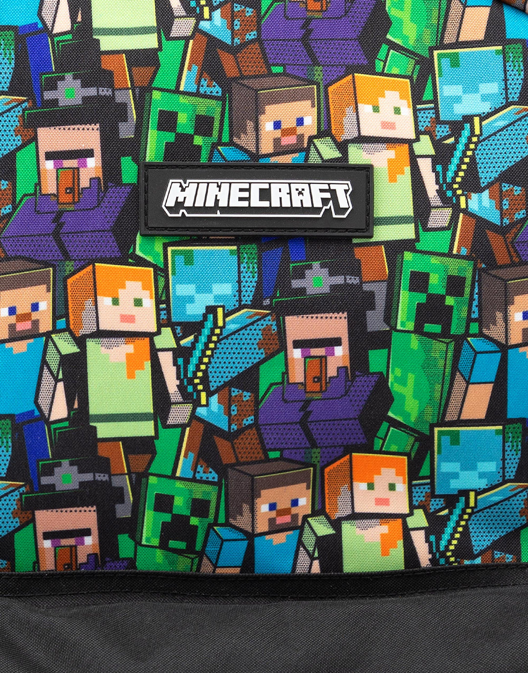 Gamer Black School Backpack with Green Creeper