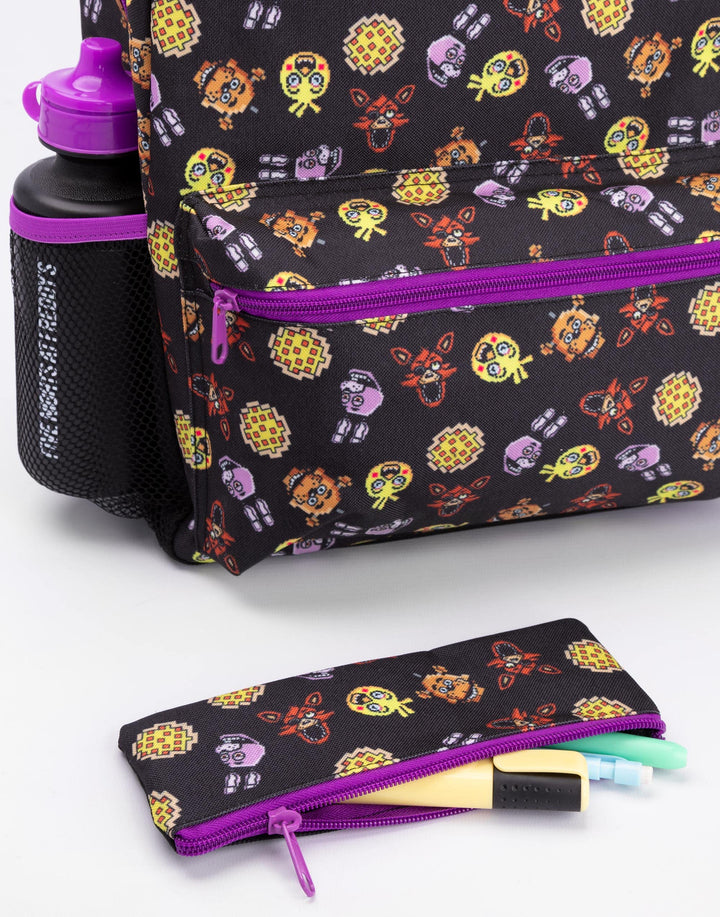 FNAF Kids Backpack with Pencil Case & Water Bottle