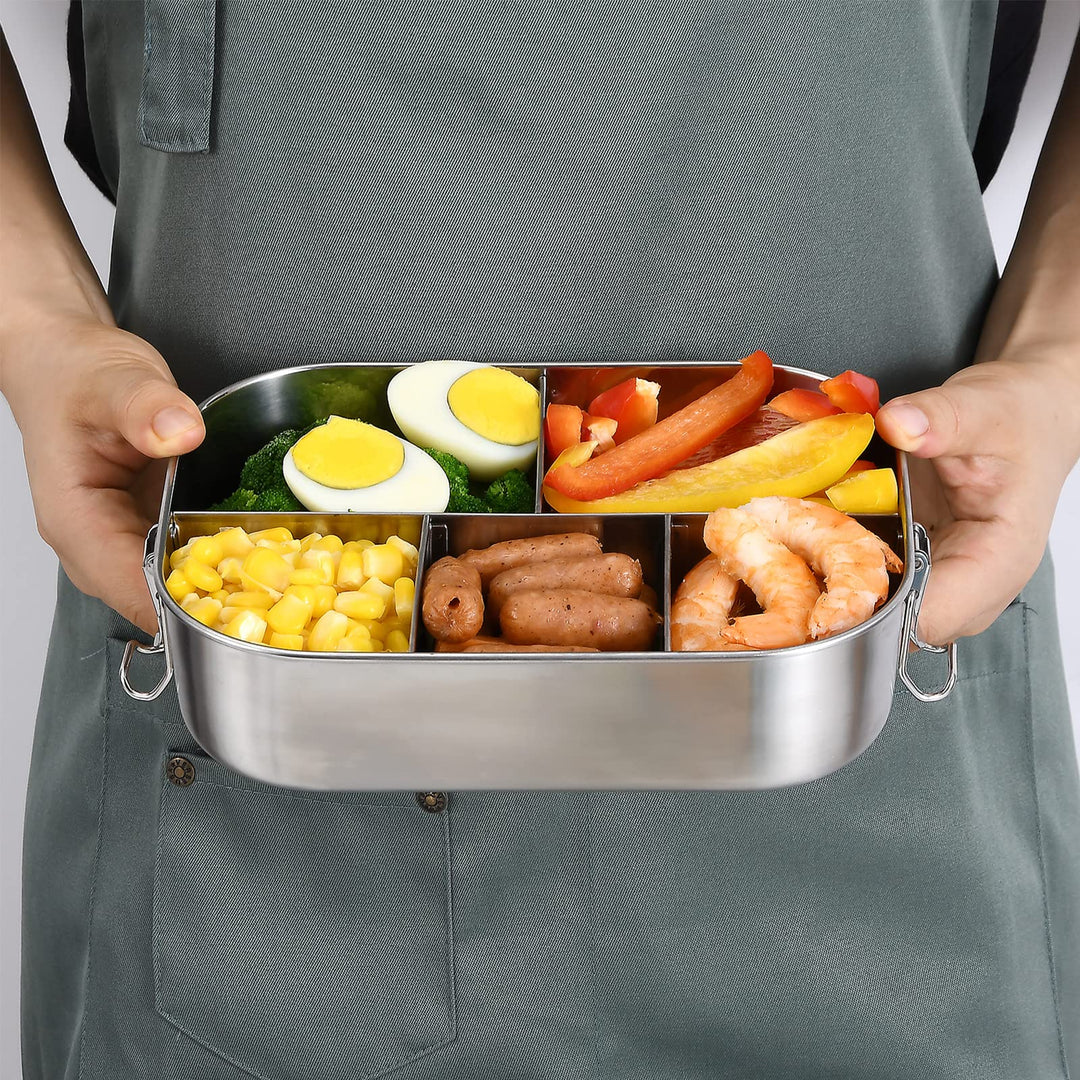 5-Compartment Stainless Steel Bento Box