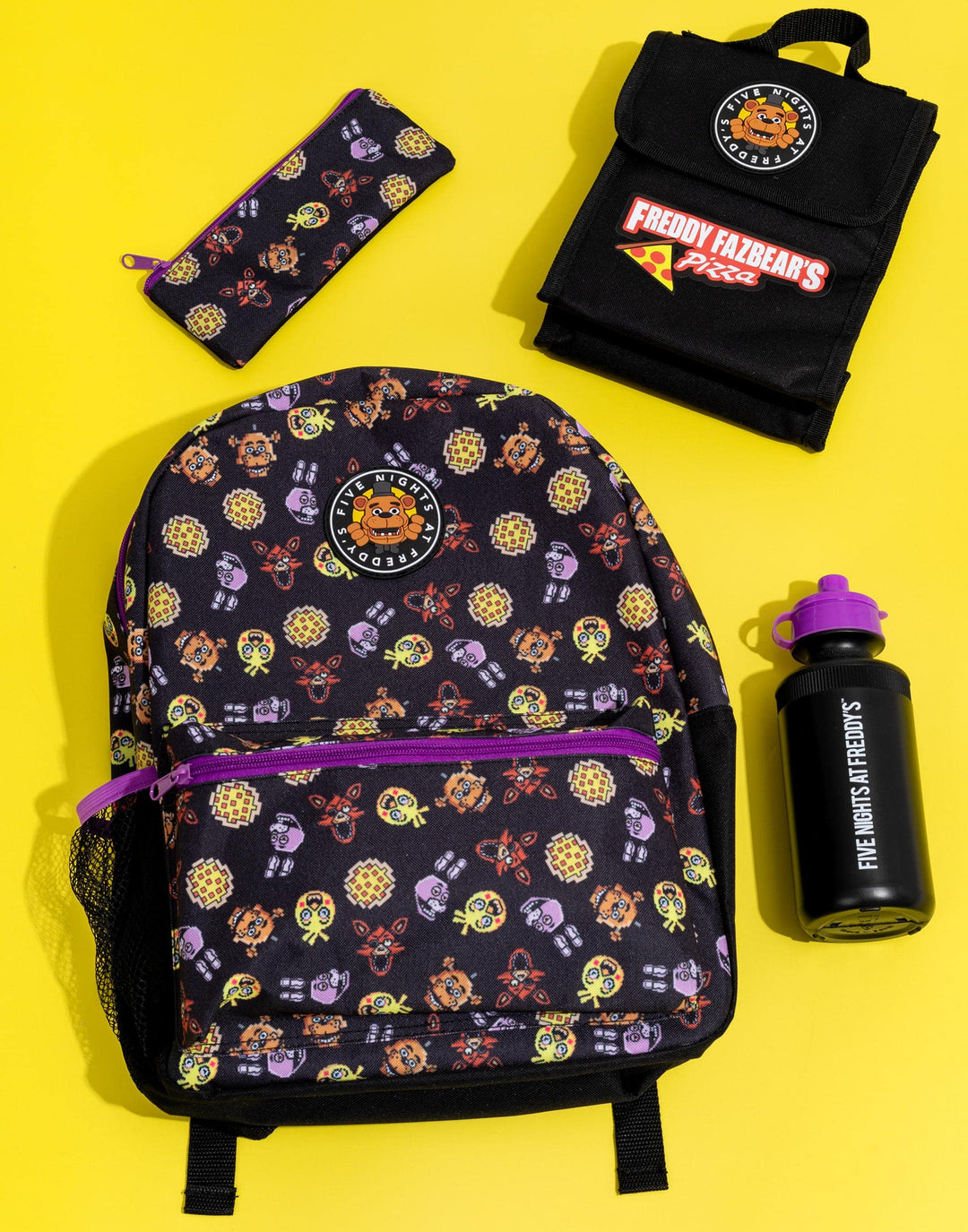 FNAF Kids Backpack with Pencil Case & Water Bottle