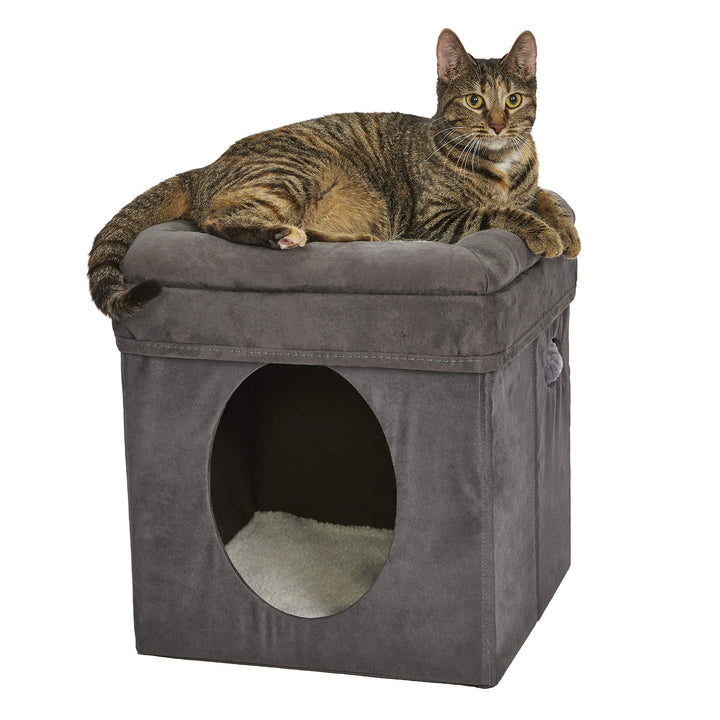 New World Cat Cube with Cat Bed Topper, 39.37L x 39.37W x 41.91H Centimeters; B137-GY