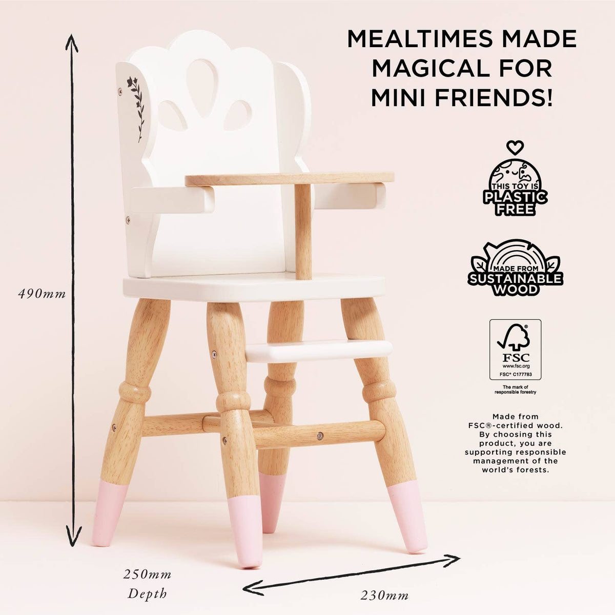 Le Toy Van wooden dolls high chair, photo 6 of 8