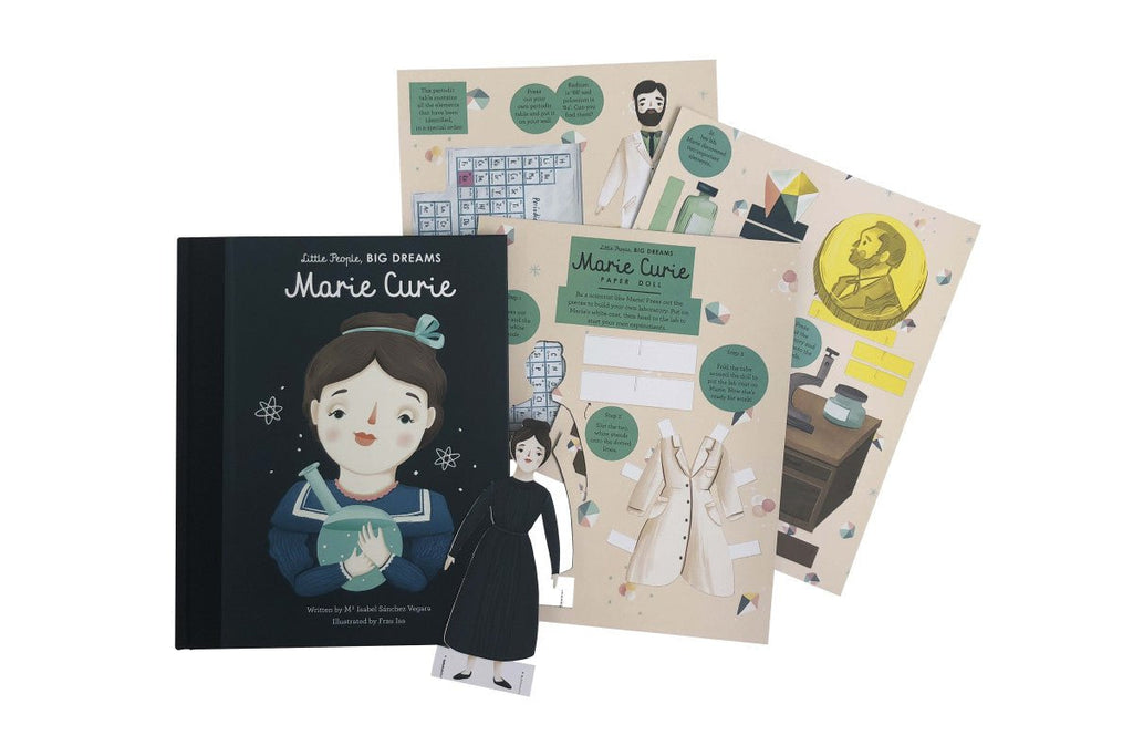 Little People, BIG DREAMS: Marie Curie Book and Paper Doll Gift Edition Set by Little People Big Dreams Books - Learning Bugs UK