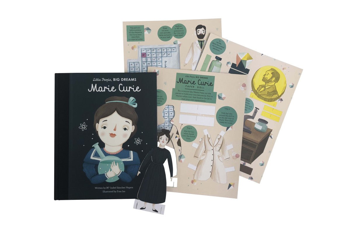 Little People, BIG DREAMS: Marie Curie Book and Paper Doll Gift Edition Set – for children