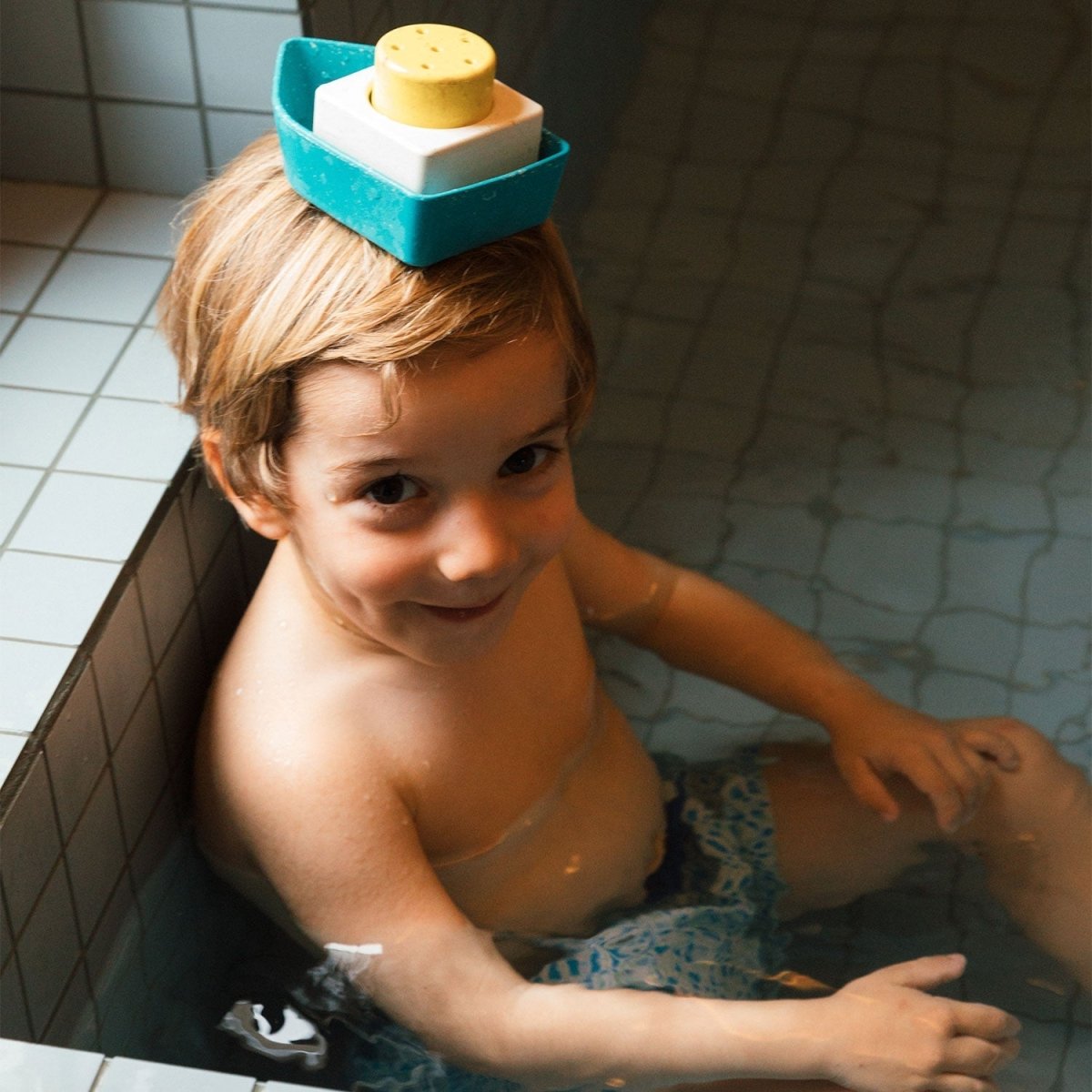Oli & Carol Upcycled Boat Bath Toy Yellow – Bath Toys for children, available at Learning Bugs UK