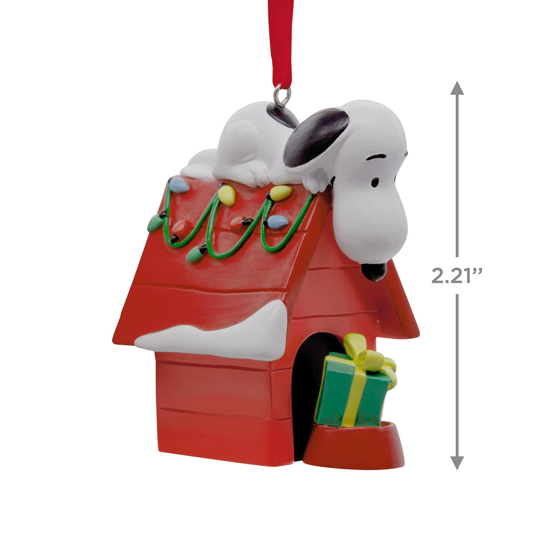 Snoopy on Doghouse Christmas Ornament