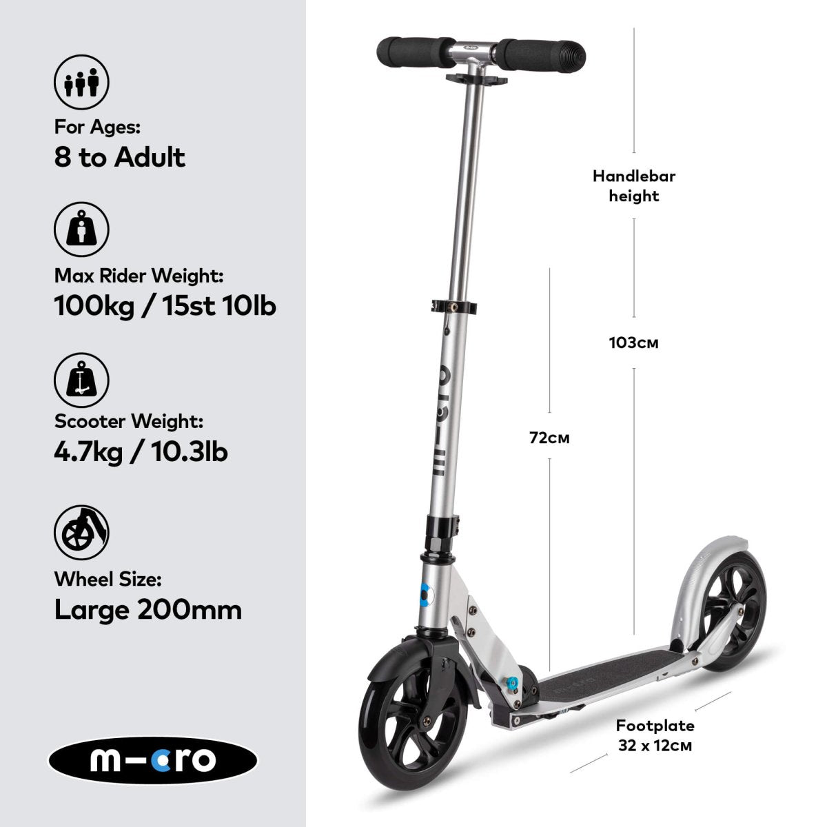 Micro Classic Adult Scooter – for children, available at Learning Bugs UK