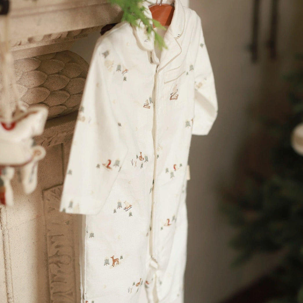 Christmas Baby Flannel Sleepsuit - Winter Ski