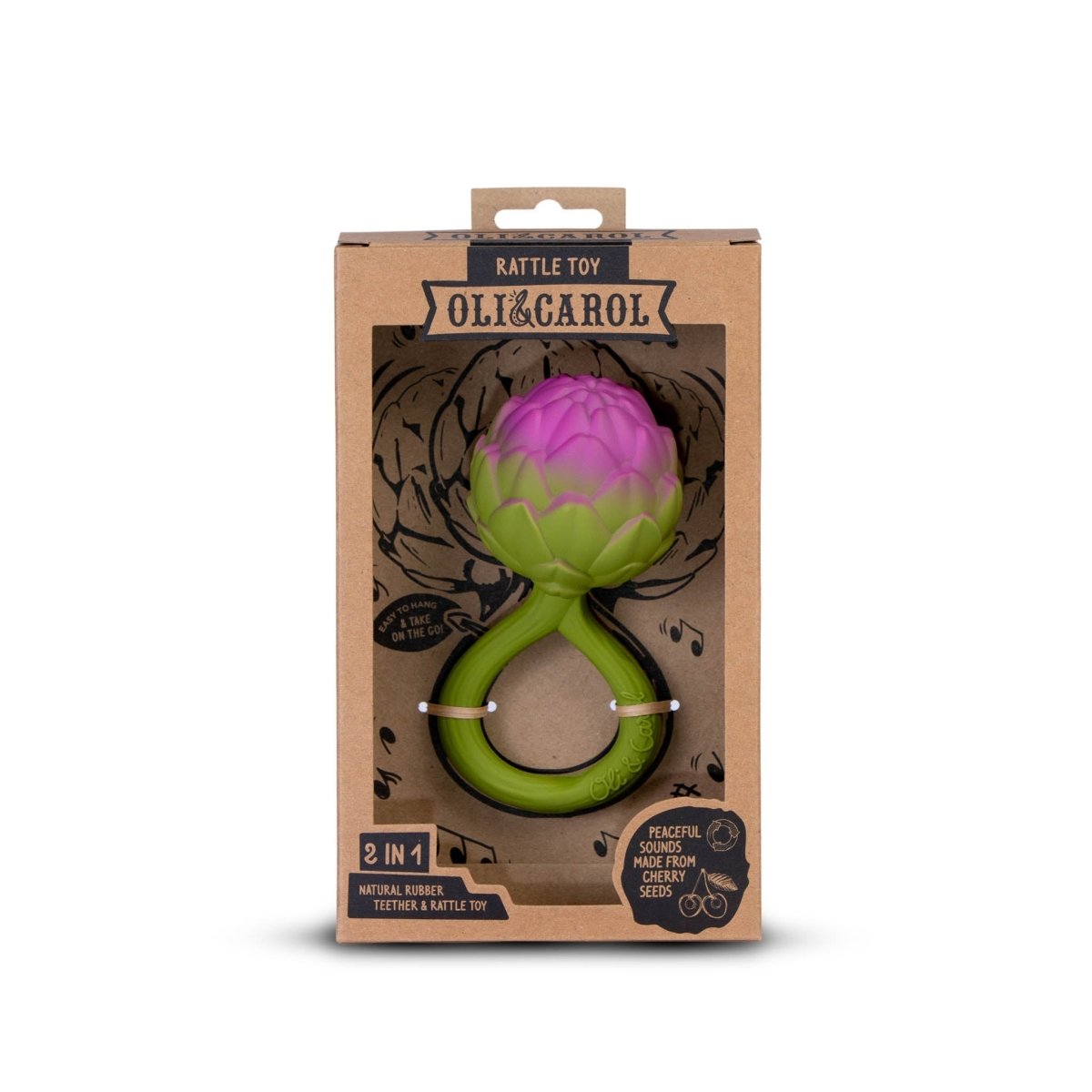 Oli & Carol Artichoke Baby Rattle & Teether – Baby Rattles for children, available at Learning Bugs UK
