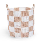 Buy Checkerboard Storage Basket Large - Nude | Storage for kids by Learning Bugs UK