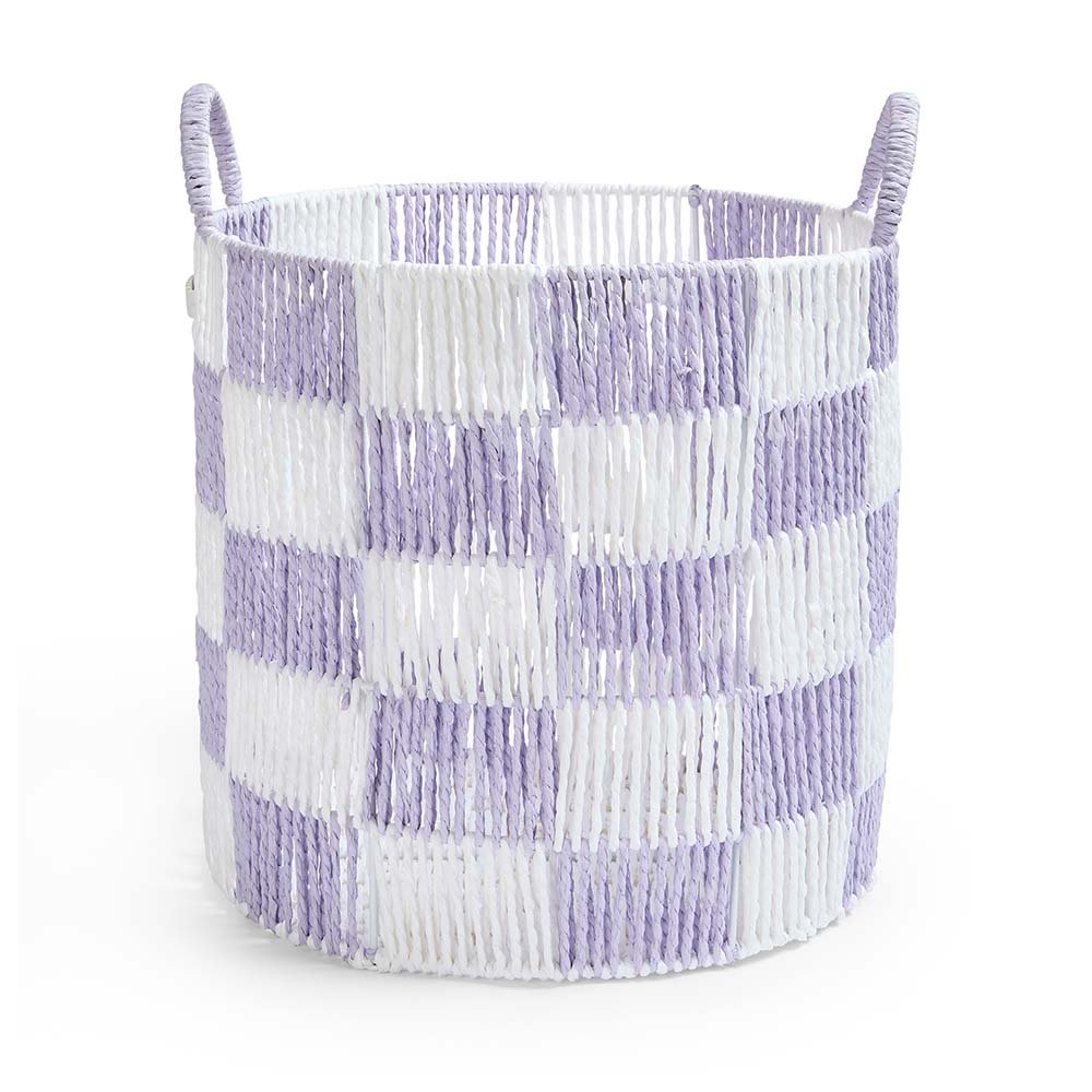 Buy Checkerboard Storage Basket Large - Lilac | Storage for kids by Learning Bugs UK