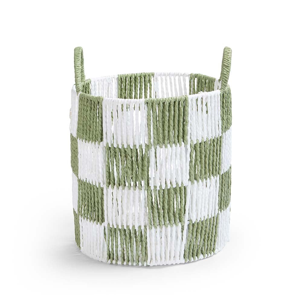 Buy Checkerboard Storage Basket Medium - Sage | Storage for kids by Learning Bugs UK
