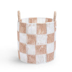 Buy Checkerboard Storage Basket Medium - Nude | Storage for kids by Learning Bugs UK