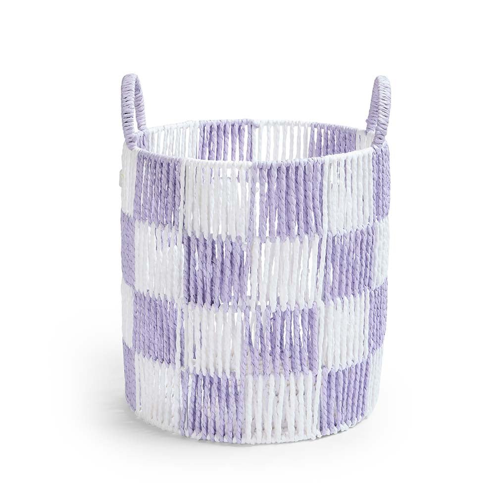 Buy Checkerboard Storage Basket Medium - Lilac | Storage for kids by Learning Bugs UK
