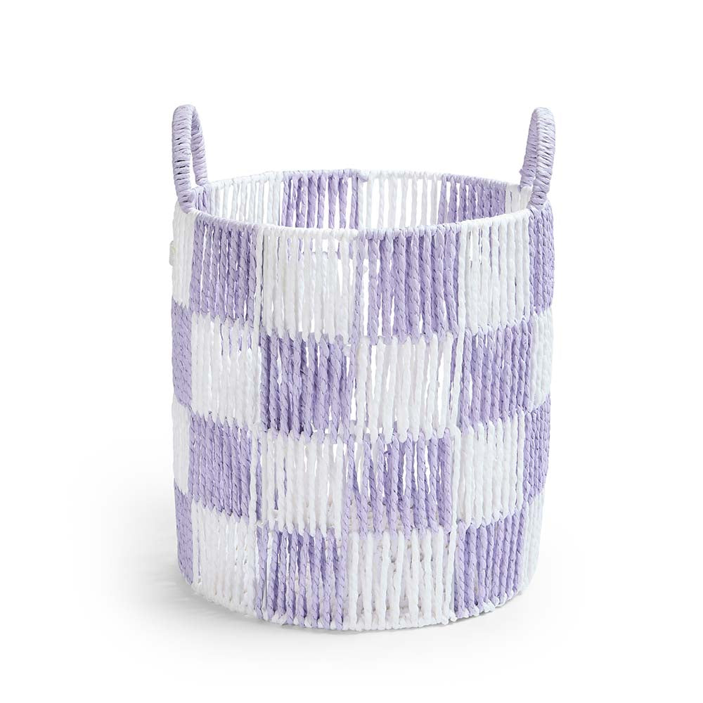 Checkerboard Storage Basket Medium - Lilac