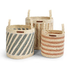 Buy Maize Stripe Storage Basket Set of 3 - Natural | Baby Changing for kids by Learning Bugs UK