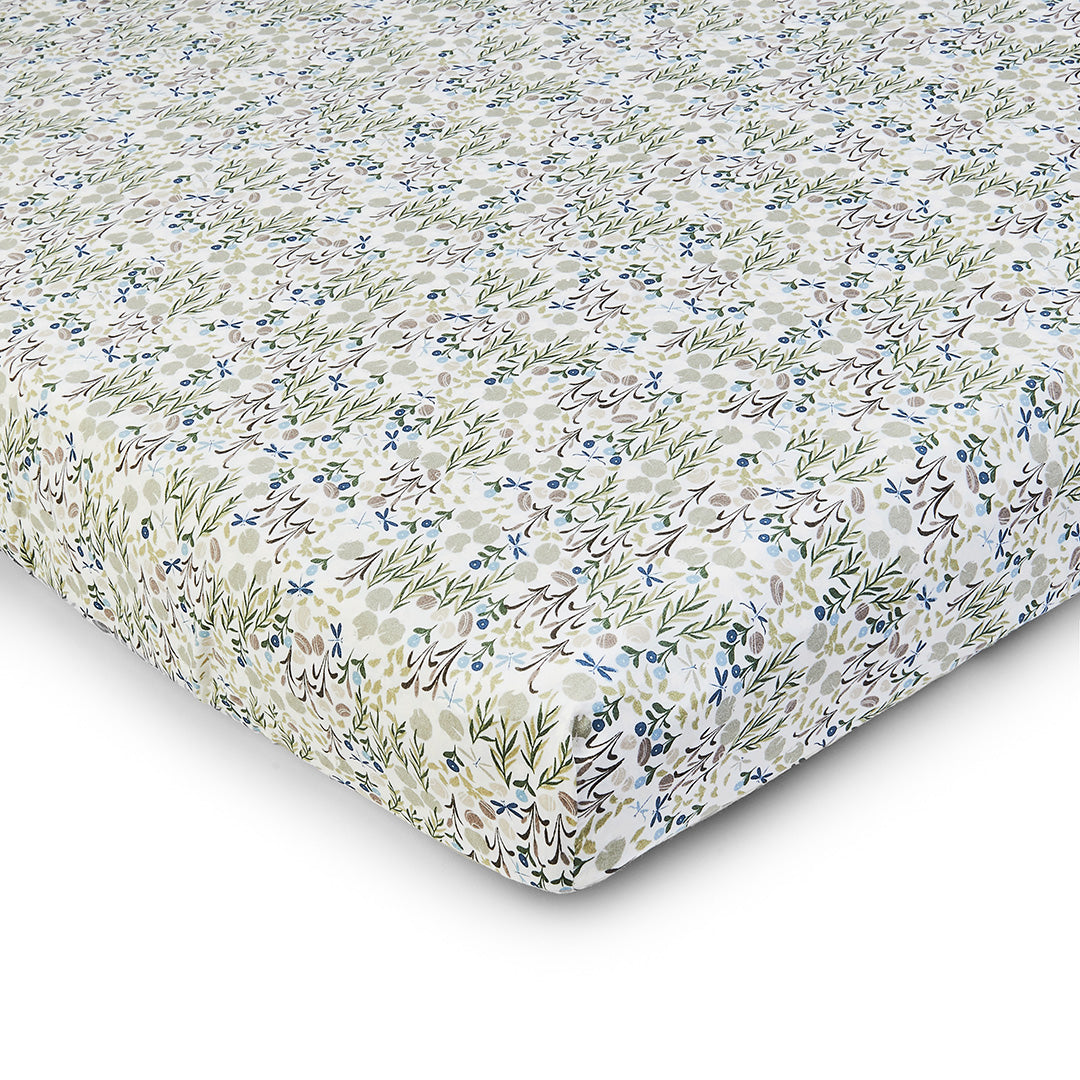 Organic Cotbed Fitted Sheet - Riverbank