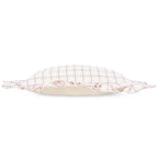 Buy Square Linen Frill Cushion - Pink Check | for kids by Learning Bugs UK