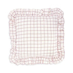 Buy Square Linen Frill Cushion - Pink Check | for kids by Learning Bugs UK