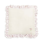 Buy Square Linen Frill Cushion - Pink Check | for kids by Learning Bugs UK