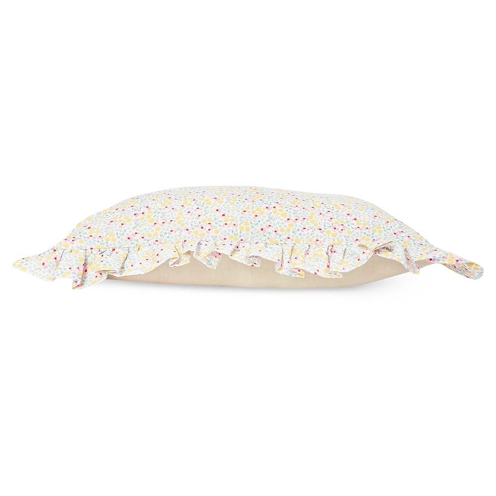Buy Rectangle Linen Frill Cushion - Wildflower Garden | for kids by Learning Bugs UK