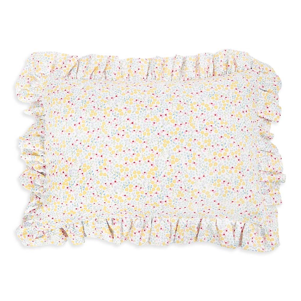 Buy Rectangle Linen Frill Cushion - Wildflower Garden | for kids by Learning Bugs UK