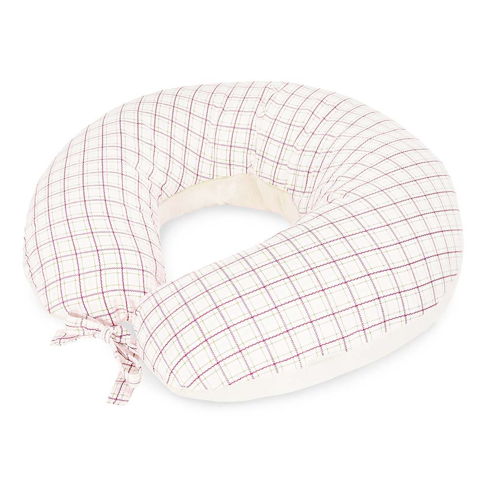 Buy Nursing Pillow - Pink Check | Parent Accessories for kids by Learning Bugs UK