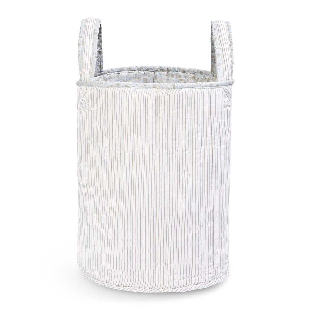 Large Quilted Storage Basket - Nature Trail / Stripe