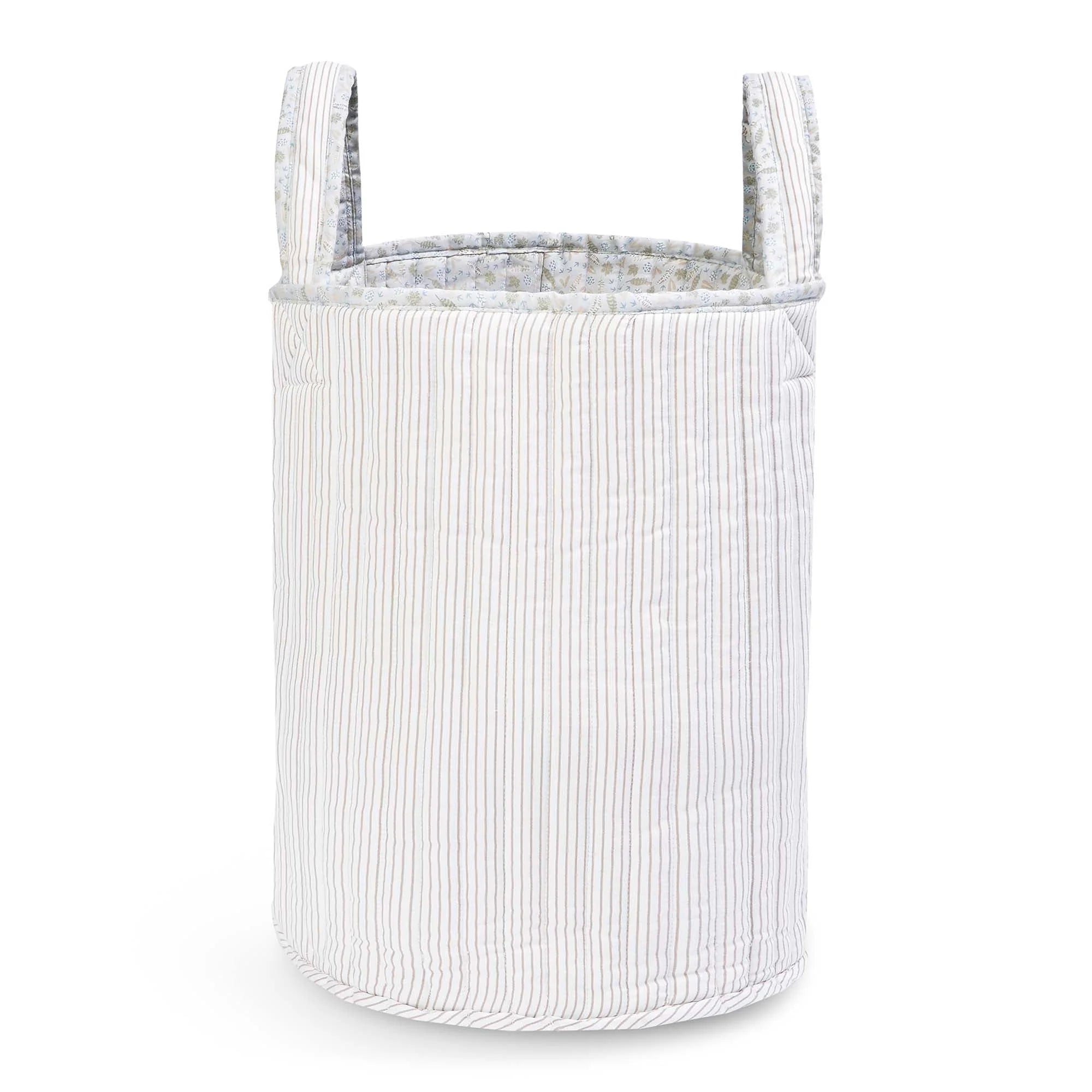 Buy Large Quilted Storage Basket - Nature Trail / Stripe | Storage for kids by Learning Bugs UK