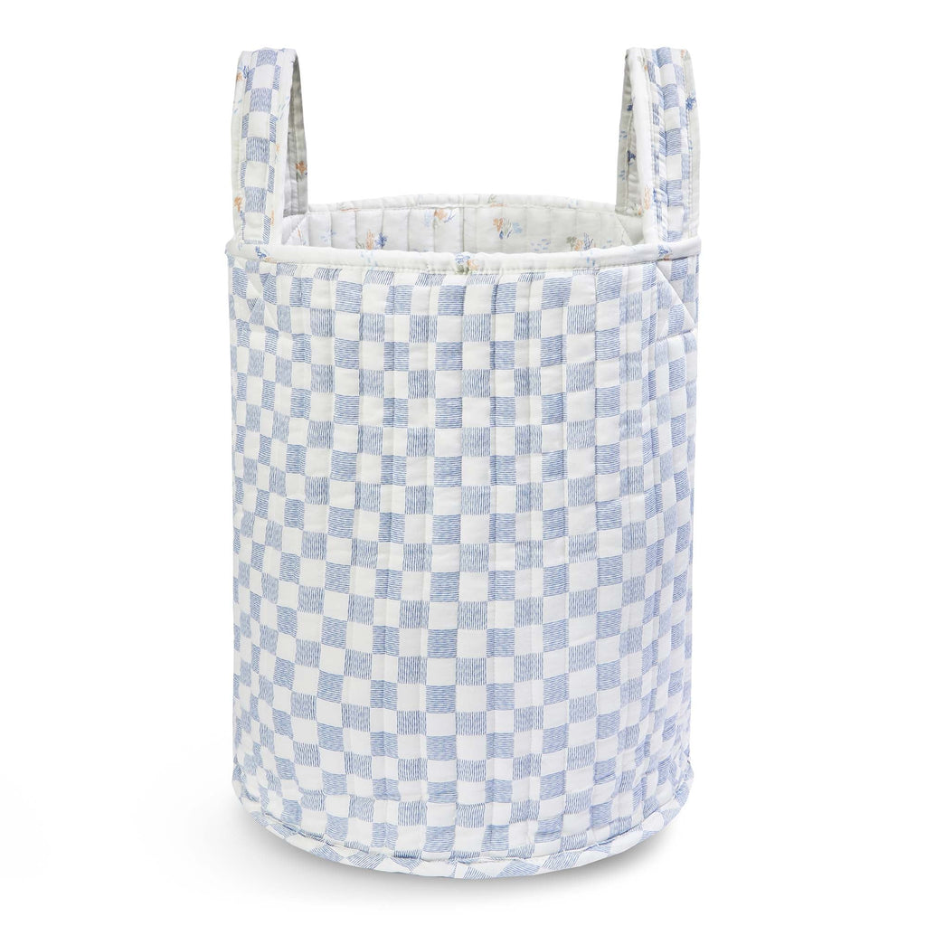 Large Quilted Storage Basket - Coastline / Waves
