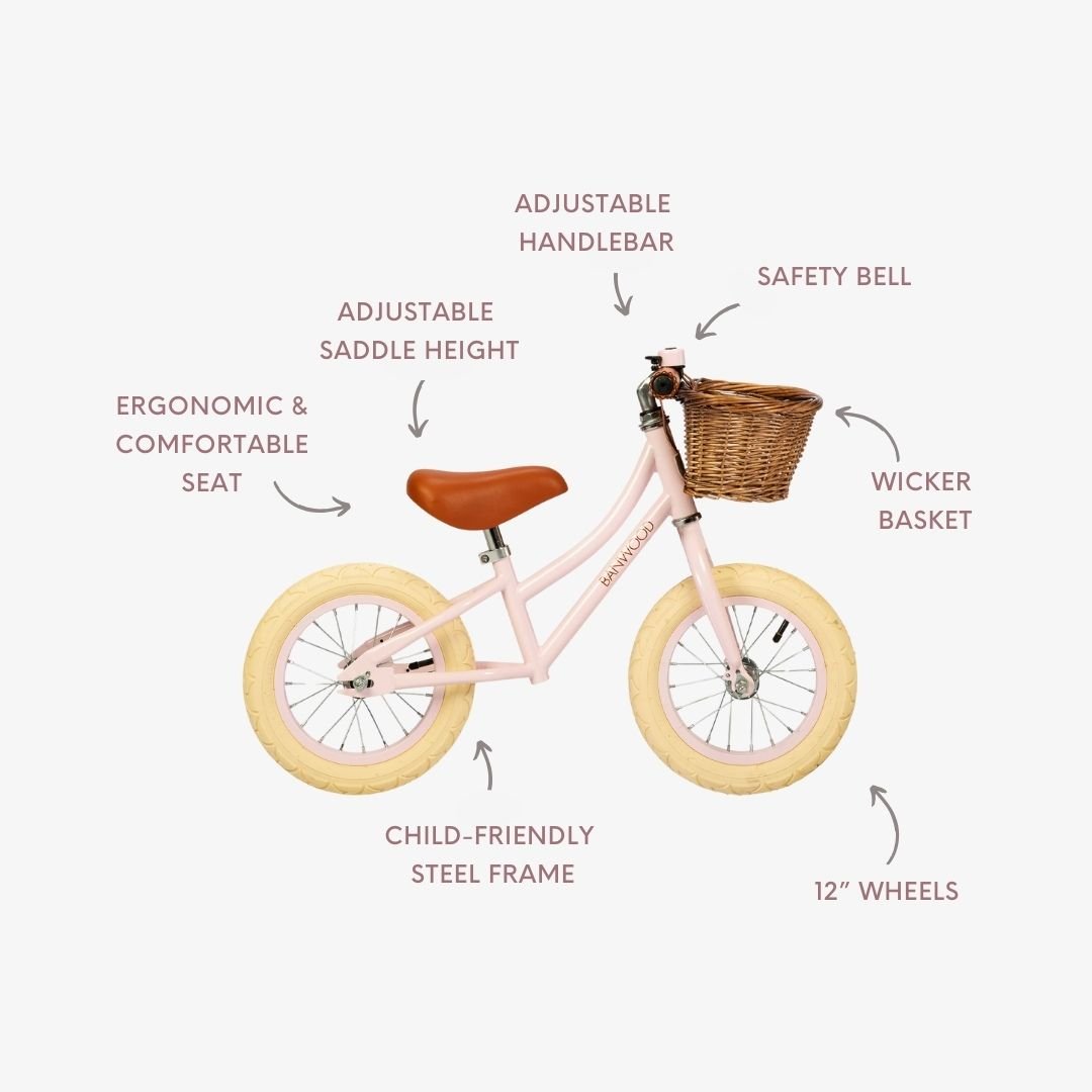 Buy Banwood Balance Bike – Kids First Bike 12” (Pink) | FIRST GO for kids by Learning Bugs UK