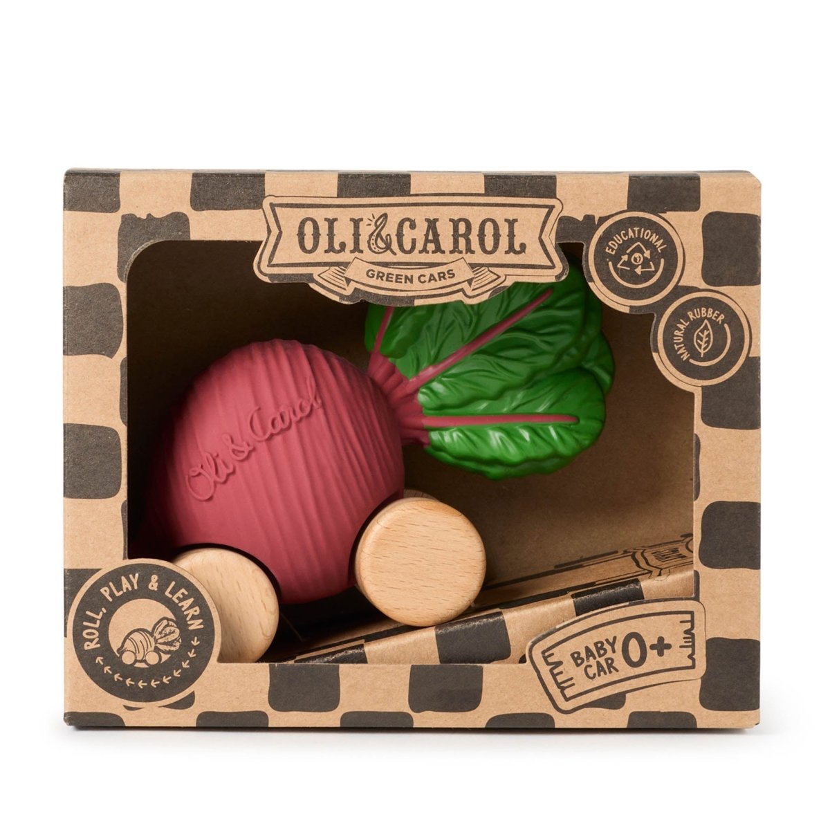 Oli & Carol Betty the Beetroot Car – Baby Sensory Toys for children, available at Learning Bugs UK