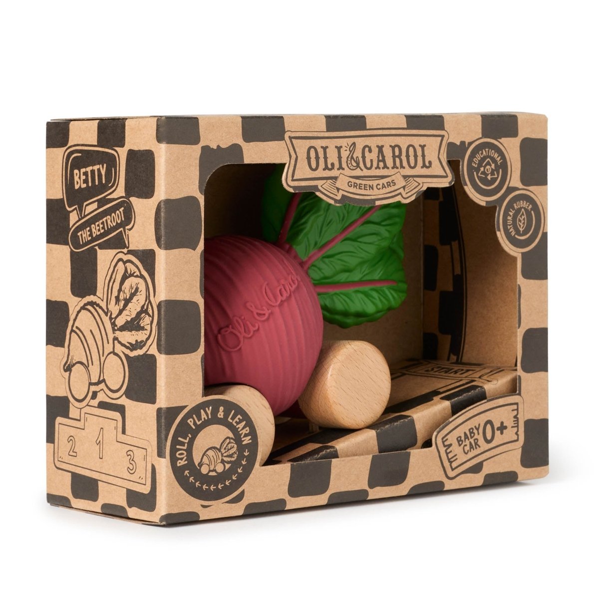Oli & Carol Betty the Beetroot Car – Baby Sensory Toys for children, available at Learning Bugs UK