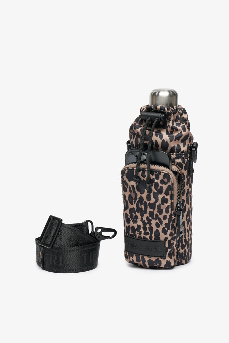 T+M Travel X-Body Insulated Bottle Bag Leopard Print