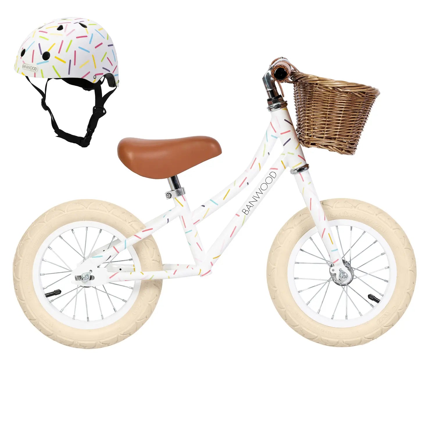 Buy Banwood x Marest Balance Bike & Helmet Set – Allegra White | FIRST GO for kids by Learning Bugs UK