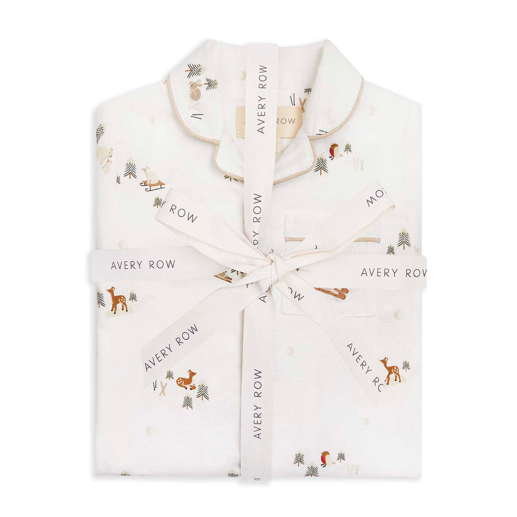 Christmas Baby Flannel Sleepsuit - Winter Ski