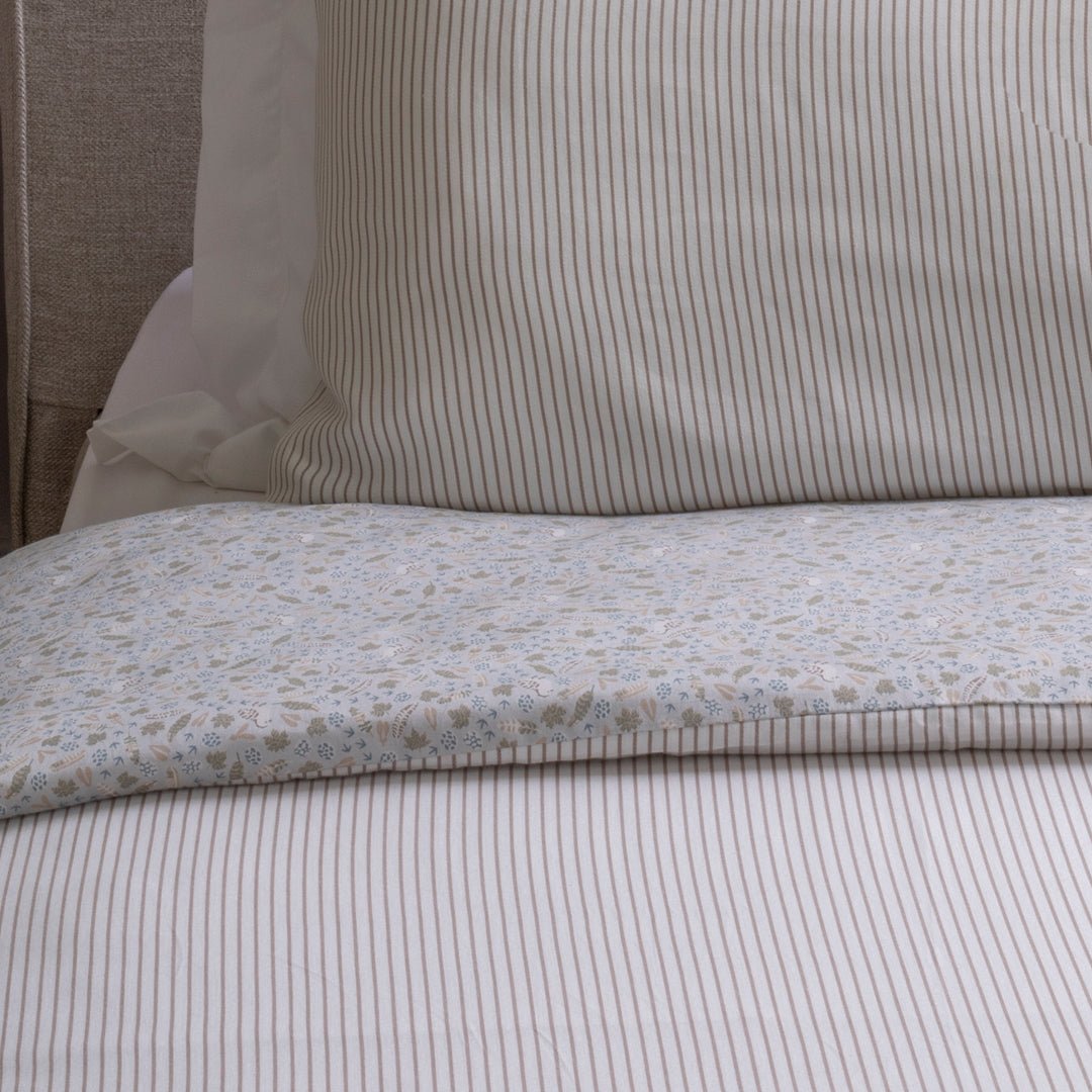 Buy Organic Cotton Single Bedding Set - Stripe | Bedding for kids by Learning Bugs UK