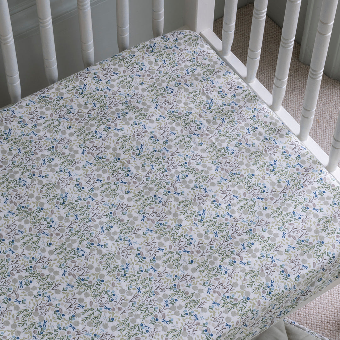 Organic Cotbed Fitted Sheet - Riverbank