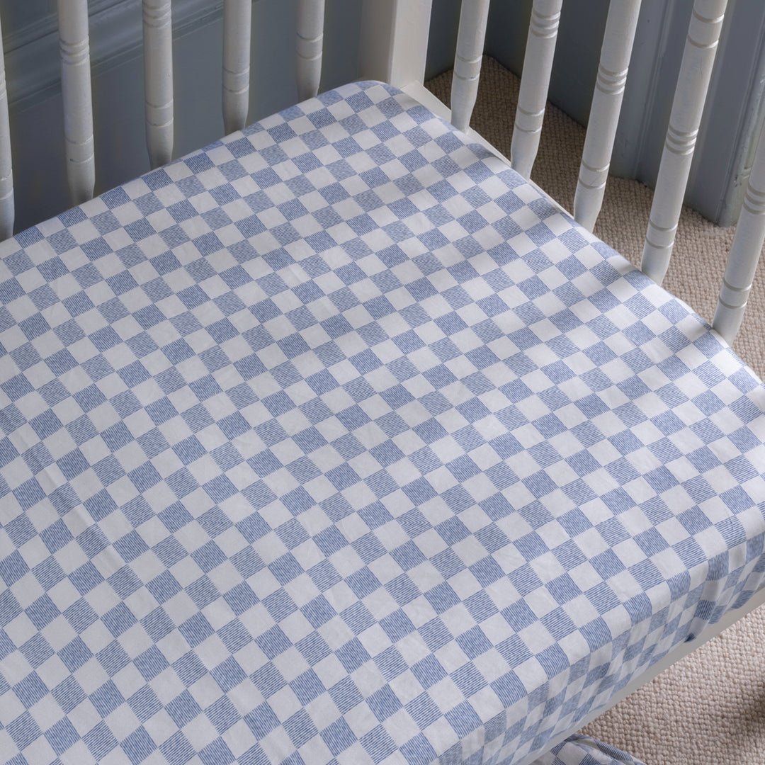 Buy Organic Cotbed Fitted Sheet - Waves | Bedding for kids by Learning Bugs UK