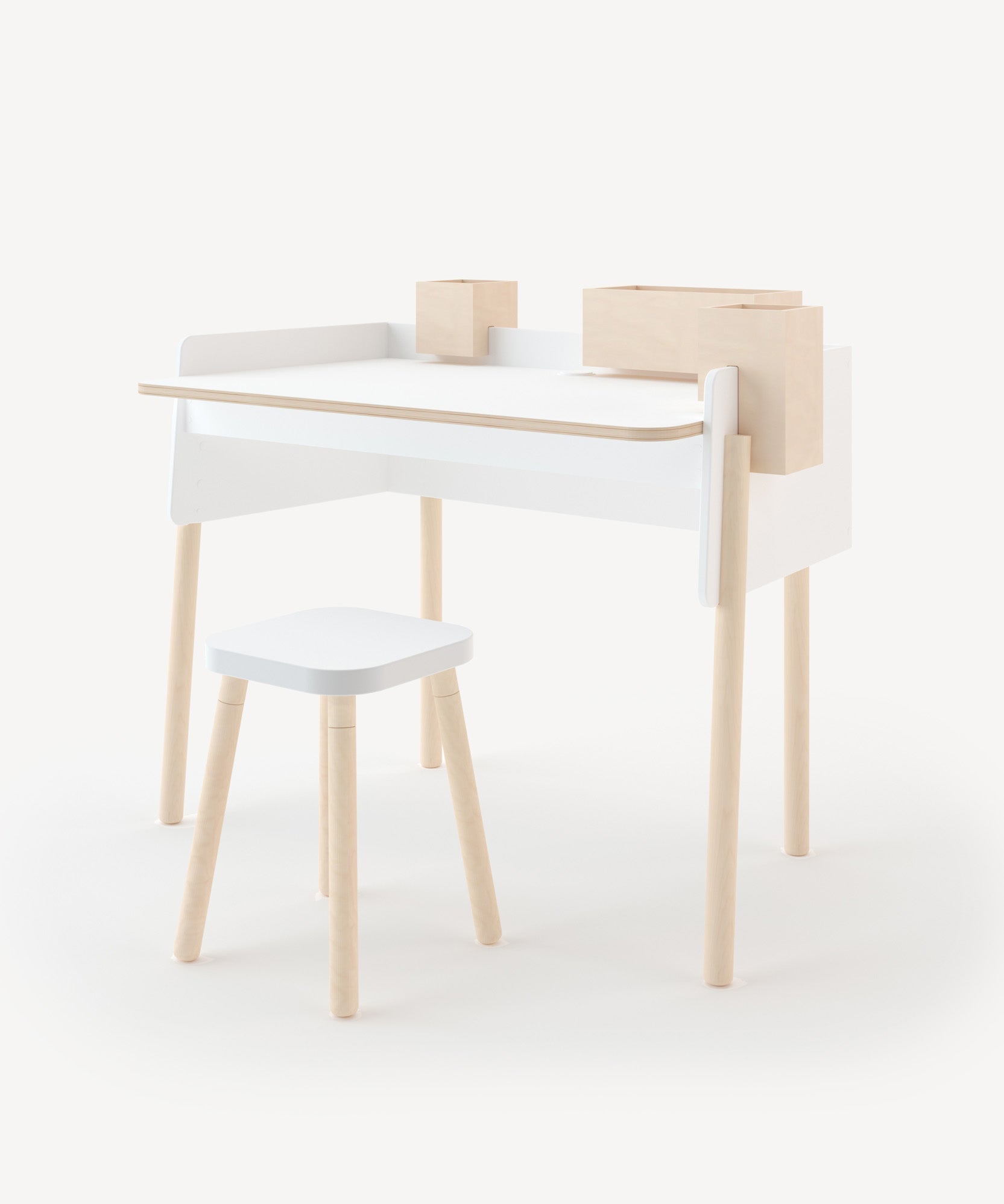 Oeuf Brooklyn Desk - White & Birch, view 4