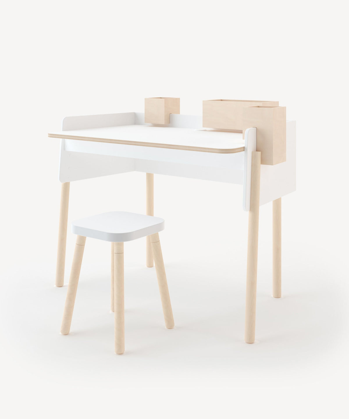 Oeuf Brooklyn Desk - White & Birch, view 4