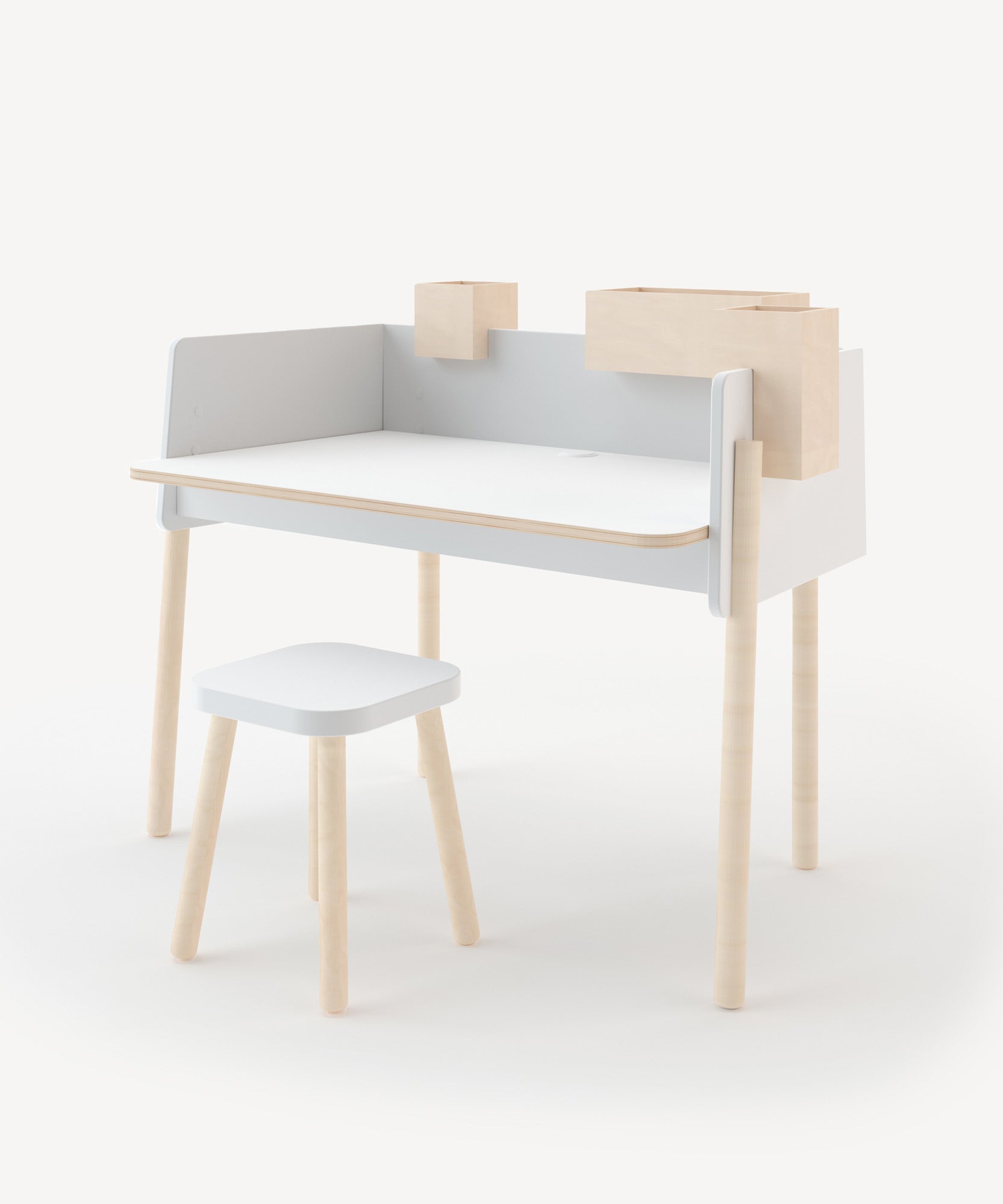 Oeuf Brooklyn Desk - White & Birch, view 3